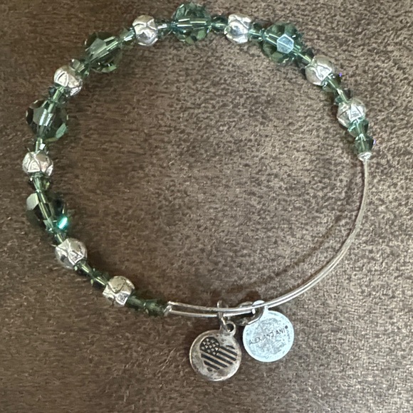 Alex and Ani Jewelry - Alex and Ani Silver and Green Crystal Bracelet